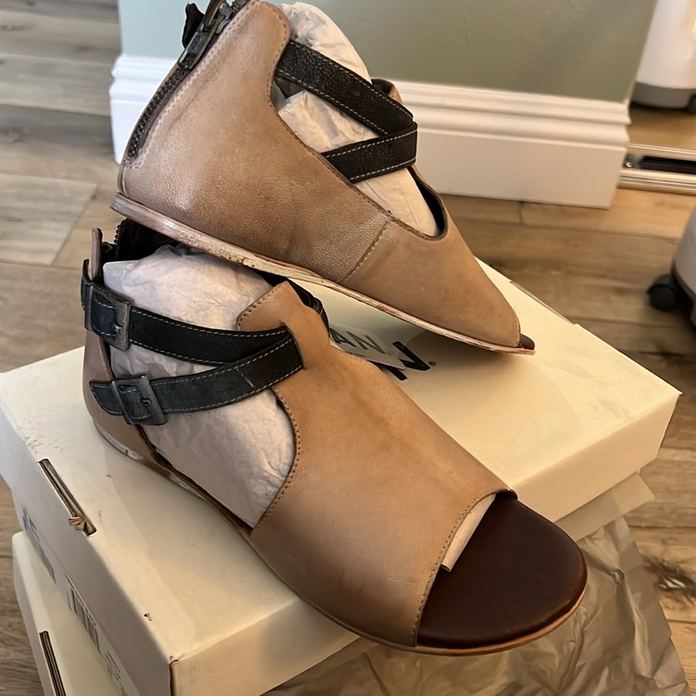 Bed Stu Tan and Black Women's Sandals